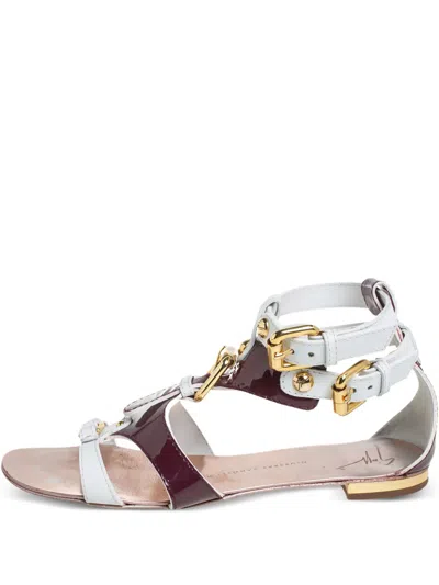 Pre-owned Giuseppe Zanotti Vintage  Buckle-embellished Sandals In White