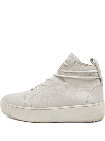 Pre-owned Giuseppe Zanotti Vintage  Leather Flatform Sneakers In Gray