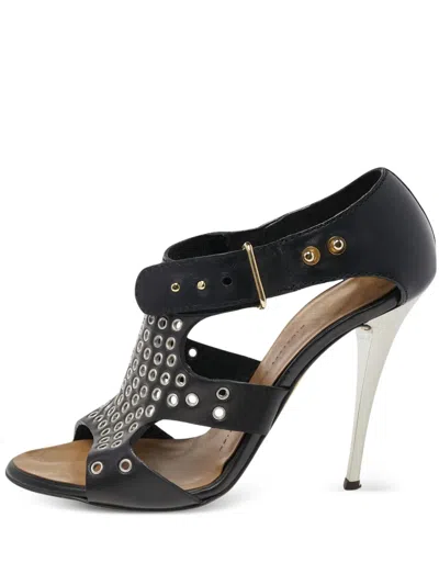 Pre-owned Giuseppe Zanotti Vintage  Studded Open-toe Ankle Boots In Black