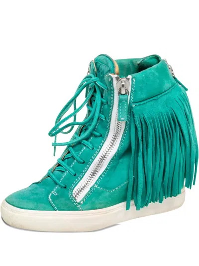 Pre-owned Giuseppe Zanotti Vintage  Suede Fringed Sneakers In Green