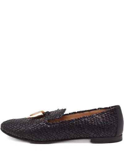 Pre-owned Giuseppe Zanotti Vintage  Woven Leather Loafers