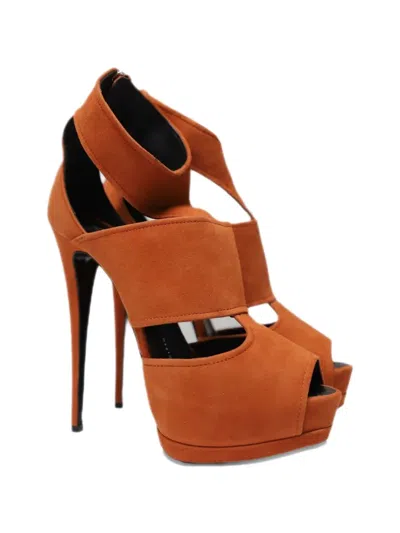Pre-owned Giuseppe Zanotti Vintage Sharon Platform Pumps In Orange