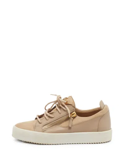 Pre-owned Giuseppe Zanotti Vintage Side-zip Panelled Sneakers In Neutral