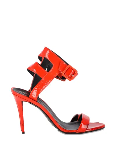 Pre-owned Giuseppe Zanotti Vintage Strap Leather Sandals In Red