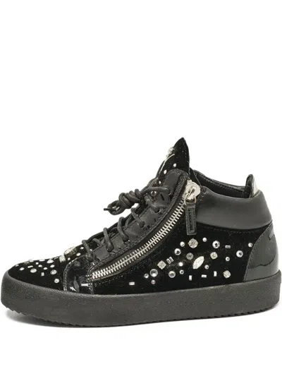 Pre-owned Giuseppe Zanotti Vintage Studded High-top Sneakers In Black
