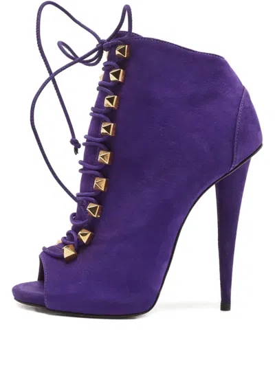 Pre-owned Giuseppe Zanotti Vintage Suede Boots In Purple