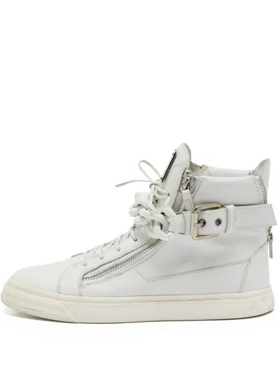 Pre-owned Giuseppe Zanotti Vintage Zip High-top Sneakers In White