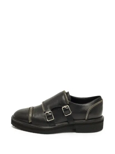Pre-owned Giuseppe Zanotti Vintage Zipper-detail Monk-strap Shoes In Black