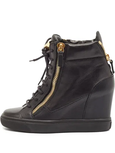 Pre-owned Giuseppe Zanotti Vintage Zippered Wedge Ankle Boots