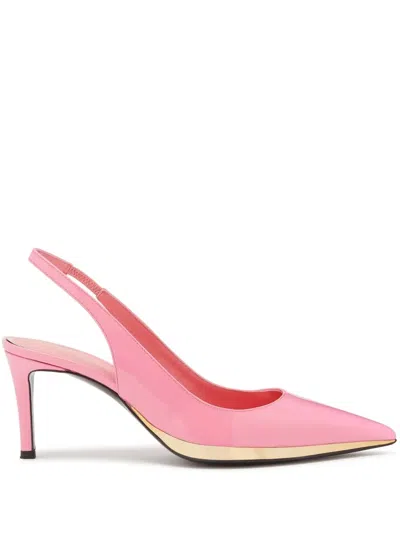 Giuseppe Zanotti Rachyl 70 Ostrich-effect Leather Slingback Pumps In Pink