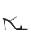 Giuseppe Zanotti Intrigo Crystal Chain Two-band Sandals In Black