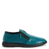 Giuseppe Zanotti Snake-skin Effect Leather Loafers In Blue