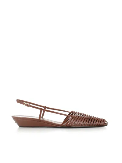 Giuseppe Zanotti Orsola Woven Slingback Sandals In Brown