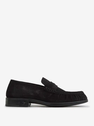 Giuseppe Zanotti Weeston Suede Loafers In Black