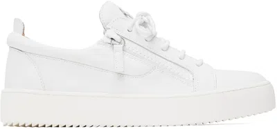 Giuseppe Zanotti White Frankie Sneakers In Blushed Bianco