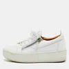 Giuseppe Zanotti White Leather Frankie Low Top Platform Sneakers In White