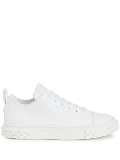 Giuseppe Zanotti White Sneakers With Textured Rubber Sole