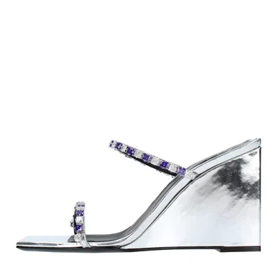 Giuseppe Zanotti With Heel Silver In Argento Chiari E Naturali