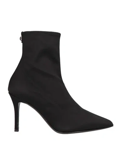 GIUSEPPE ZANOTTI GIUSEPPE ZANOTTI WOMAN ANKLE BOOTS BLACK SIZE 4 TEXTILE FIBERS
