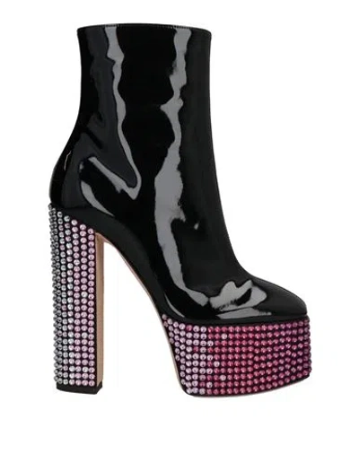 Giuseppe Zanotti Woman Ankle Boots Black Size 5 Textile Fibers