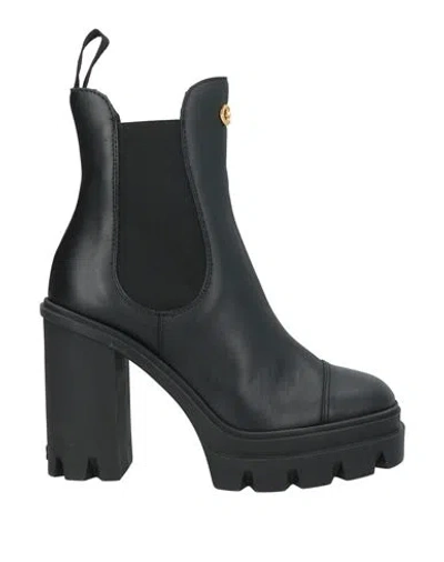 Giuseppe Zanotti Woman Ankle Boots Black Size 6 Leather, Textile Fibers
