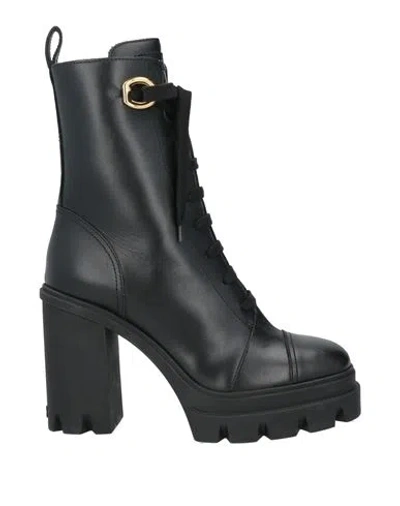 Giuseppe Zanotti Woman Ankle Boots Black Size 8 Leather
