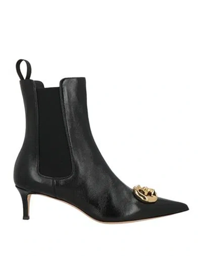 Giuseppe Zanotti Woman Ankle Boots Black Size 8 Leather, Textile Fibers