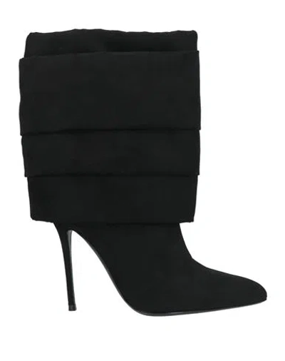 Giuseppe Zanotti Woman Ankle Boots Black Size 8 Textile Fibers