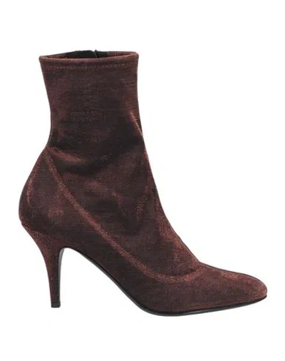 Giuseppe Zanotti Woman Ankle Boots Bronze Size 6.5 Textile Fibers In Yellow