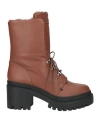 Giuseppe Zanotti Woman Ankle Boots Brown Size 6 Leather