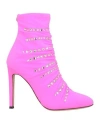 Giuseppe Zanotti Woman Ankle Boots Fuchsia Size 8 Textile Fibers In Pink