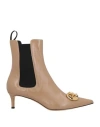 Giuseppe Zanotti Woman Ankle Boots Light Brown Size 8 Leather, Textile Fibers In Neutral
