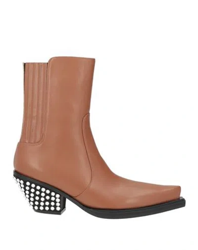 Giuseppe Zanotti Woman Ankle Boots Tan Size 7.5 Leather In Brown