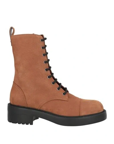 Giuseppe Zanotti Woman Ankle Boots Tan Size 8 Leather In Multi