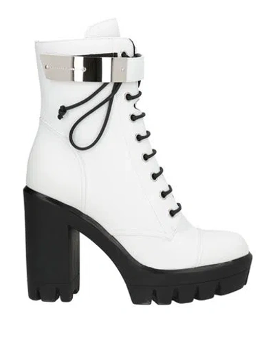 Giuseppe Zanotti Woman Ankle Boots White Size 8 Leather