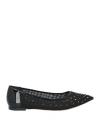 Giuseppe Zanotti Woman Ballet Flats Black Size 6.5 Leather, Textile Fibers In Black