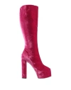 Giuseppe Zanotti Woman Knee Boots Magenta Size 10.5 Textile Fibers In Magenta