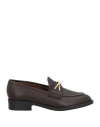 Giuseppe Zanotti Woman Loafers Dark Brown Size 6 Leather