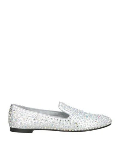 Giuseppe Zanotti Woman Loafers Silver Size 11 Leather