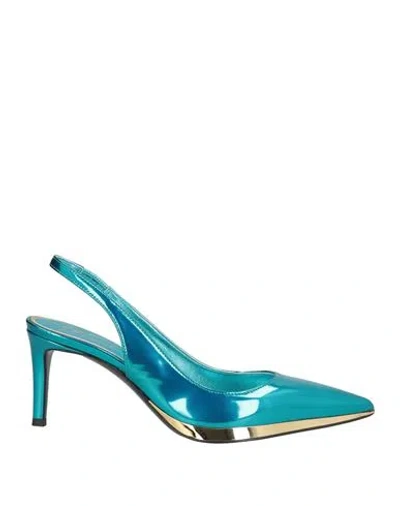 Giuseppe Zanotti Woman Pumps Azure Size 7.5 Synthetisches Material In Blue