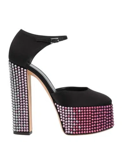 Giuseppe Zanotti Woman Pumps Black Size 8 Textile Fibers