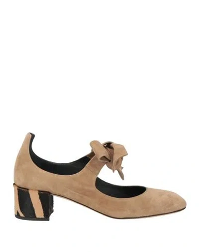 Giuseppe Zanotti Woman Pumps Camel Size 5 Leather In Sand