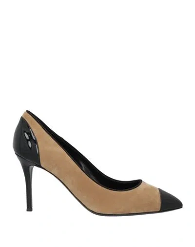 Giuseppe Zanotti Woman Pumps Khaki Size 7 Leather In Sand