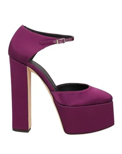 Giuseppe Zanotti Woman Pumps Purple Size 7 Textile Fibers