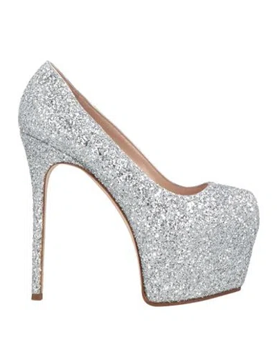 Giuseppe Zanotti Woman Pumps Silver Size 7 Leather