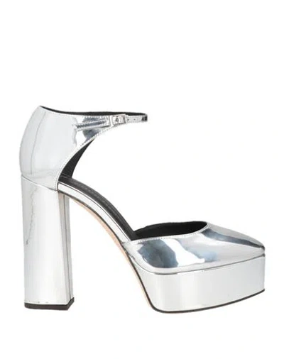 Giuseppe Zanotti Woman Pumps Silver Size 8 Leather In White