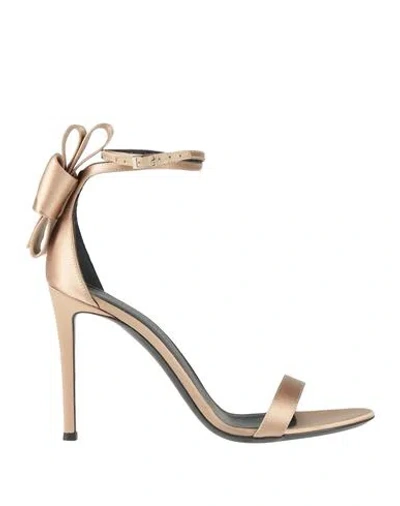 Giuseppe Zanotti Woman Sandals Beige Size 8 Textile Fibers In Brown