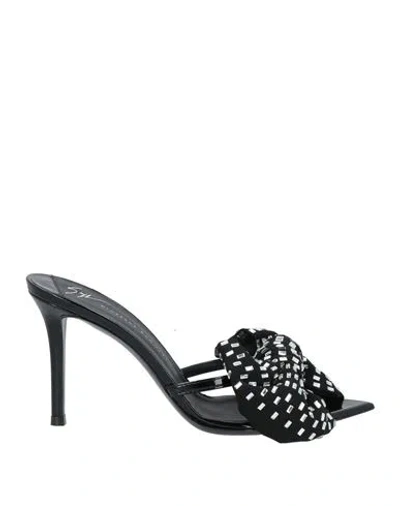 Giuseppe Zanotti Woman Sandals Black Size 8 Textile Fibers