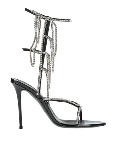 Giuseppe Zanotti Woman Sandals Black Size 8 Textile Fibers