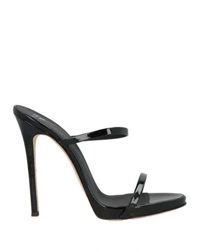 Giuseppe Zanotti Woman Sandals Black Size 8 Textile Fibers